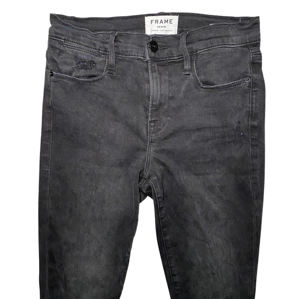 FRAME - Le High Skinny Crop Jeans - Black Size 25